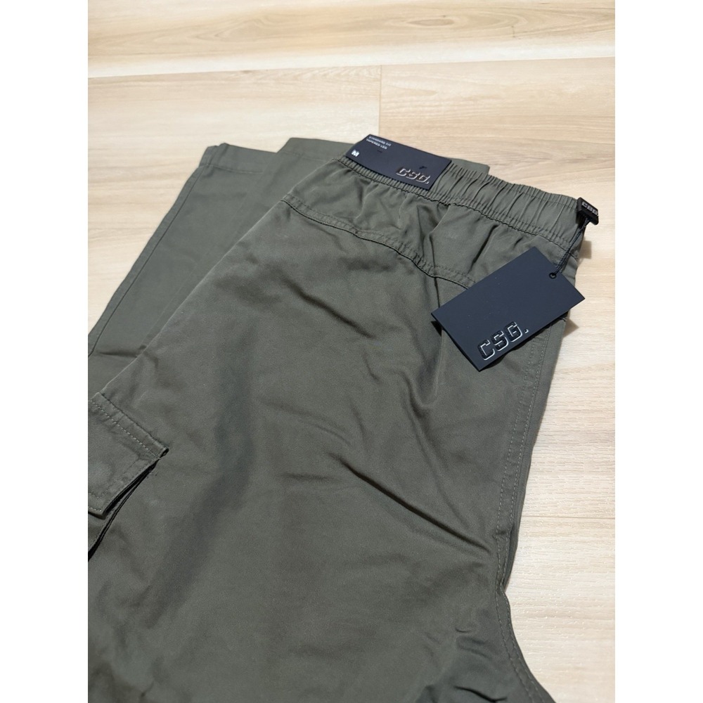 CSG Mens Light Weight Green Cargo Pants With Drawstring Size Medium Everett